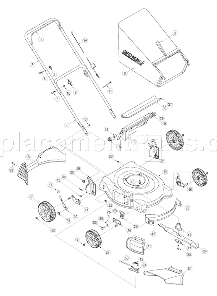 Page A Diagram and Parts List for 11A-435D701 2005 Yard Man Lawn Mower